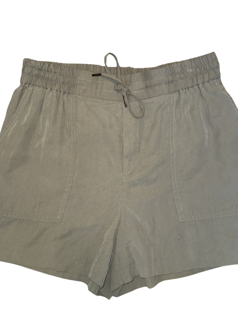Kersh Olive-Green Elastic Waist/Drawstring Casual Shorts